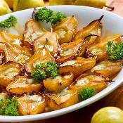 Pêra com mel e gorgonzola