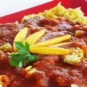 Arroz com frutas frescas