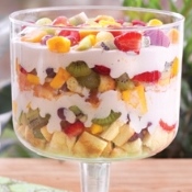 Taça com frutas e creme