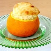 Suflê de banana e laranja