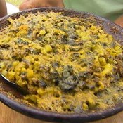 Moqueca de sururu com mamão verde