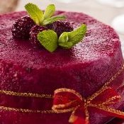 Pudim de frutas vermelhas