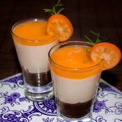 Verrine de chocolate com tangerina