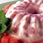Mousse de melancia com hortelã