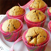 Muffin de pera e chocolate