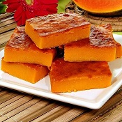 Bolo-pudim de mamão