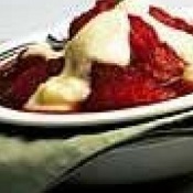 Ameixas frescas com creme de baunilha